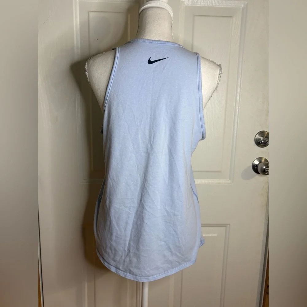 Nike light blue tank top with logo pattern. Size Medium.